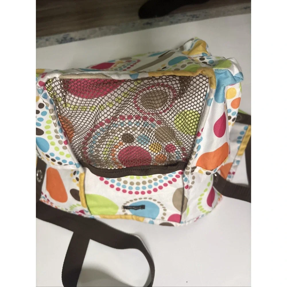 Thirty One 31 Organizing Utility Tote Bag Outer Pockets Colorful Polka Dots